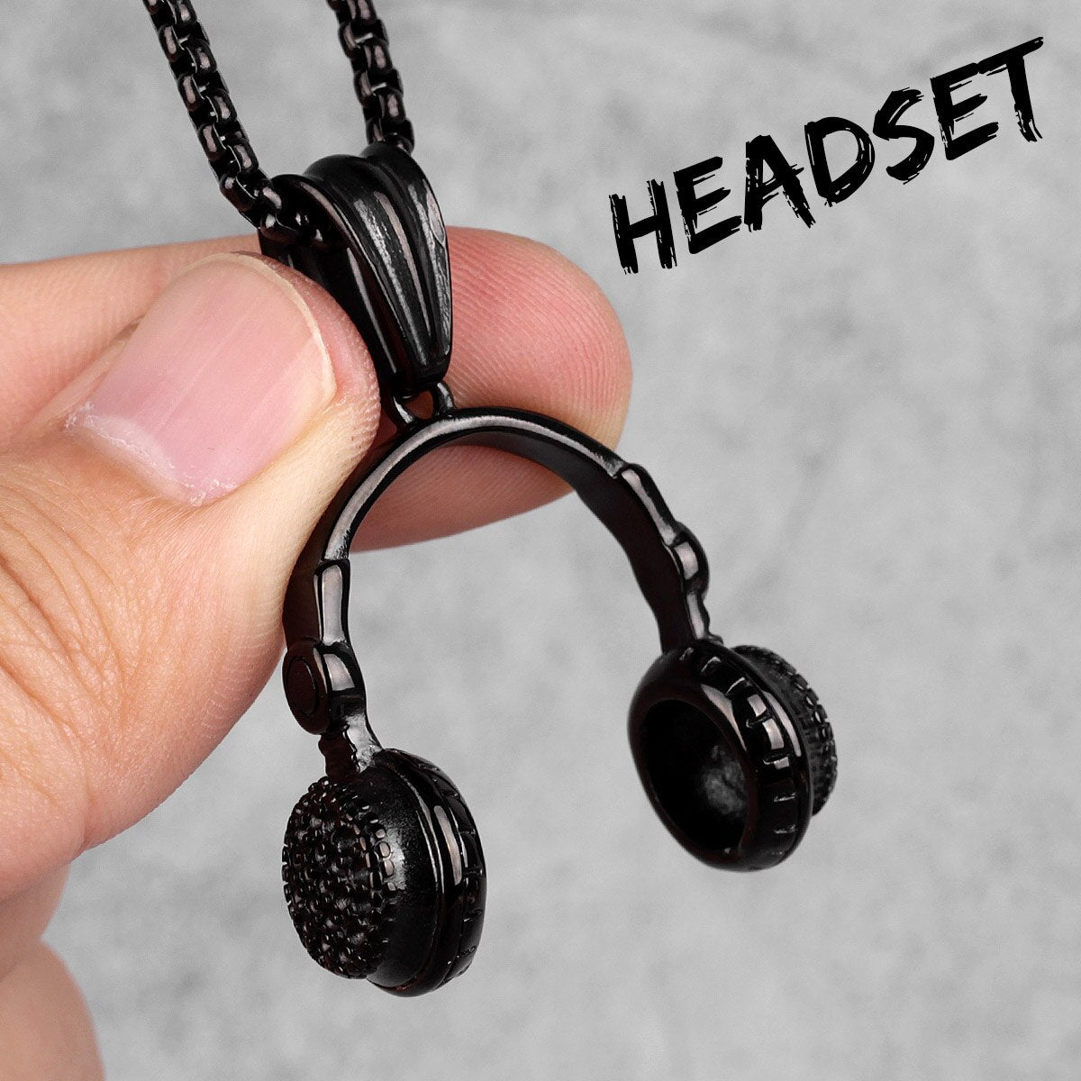 Headset Earphone Gold Mens Long Necklaces Pendants Chain Hip Hop for Boy Male Creativity Gift