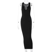 Gerippter Strickstreifen Frauen Reines ärmelloses Midikleid V-Ausschnitt Bodycon Elegant 2022 Sommer