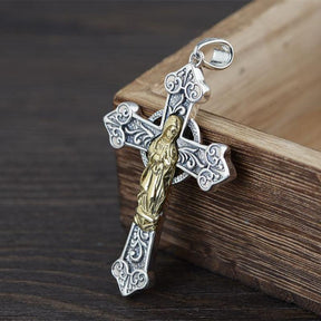 Personality Creative Jesus Cross Amulet Pendant Rock Casual Gift Catholic Christian Necklace