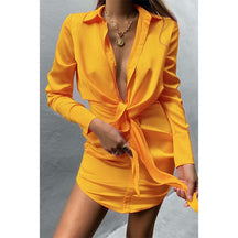 mini dress summer long sleeves women irregularity pleated vocation style loose white shirtdress