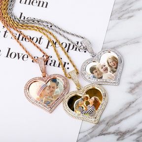 Heart-shaped photo Memory Necklace