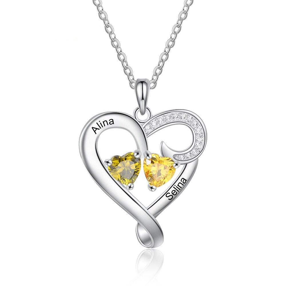 Collana personalizzata con coppia incisa Collana personalizzata con nome a cuore