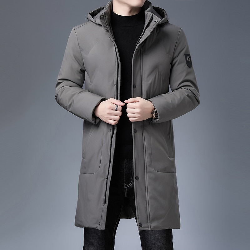 Parkas Jacket Men Longline Windbreaker Coats Clothing