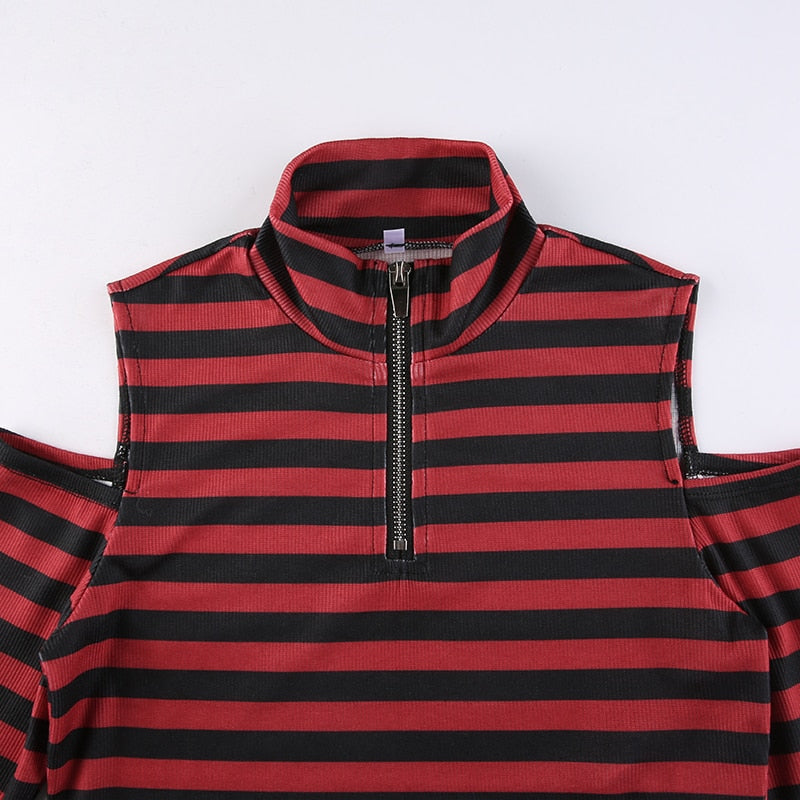 Goth Print Tops Stripe Cute T-Shirts Dark Academia Techwear Button Up V Neck Half Sleeve Sweat Shirts