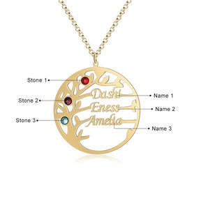 Customized Family Tree Necklace Sister Best Friend Nameplate Gift