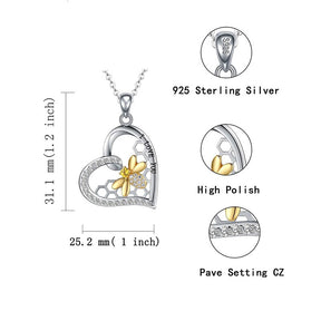 Heart 18K Gold Plated Honeycomb Bee Necklace  Beehive Animal Pendant