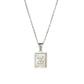 18K Golden Chain Necklaces Male Square Natural Shell Initial Letters Pendant Stainless Steel Jewelry