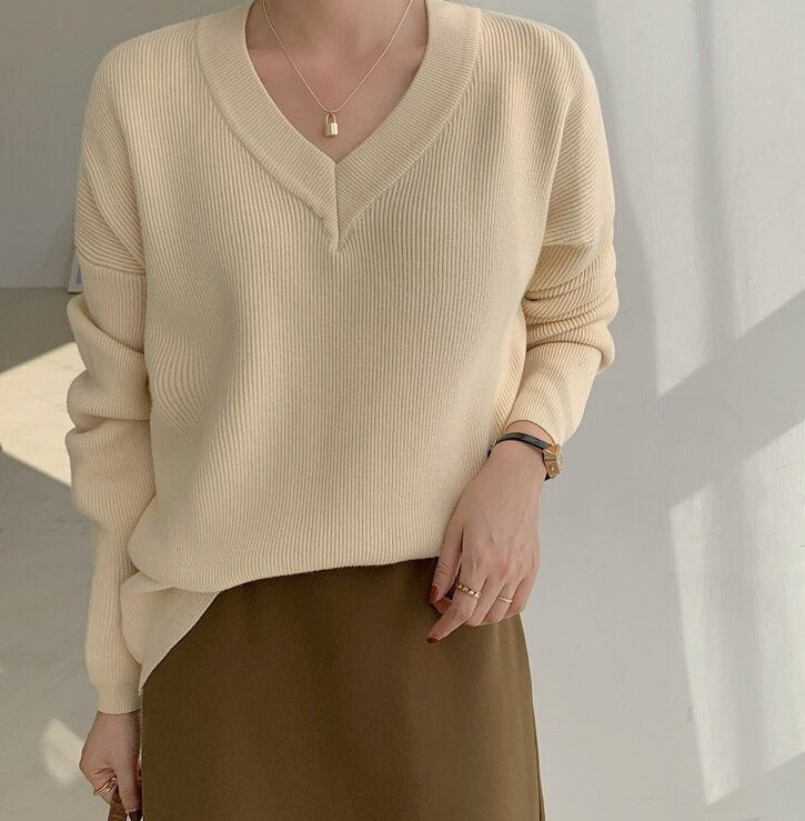 Full Sleeve Loose Female Pullovers Jumpers Autumn Winter Thick Ladies Knitwear