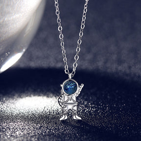 Spaceman Moon Couples Necklace Milky Way Space Pendant Necklaces Jewelry