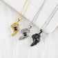 One Pair Magnetic Flame Heart Shaped Custom 100 languages Name Projection Couples Necklaces