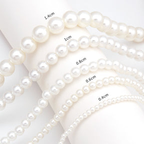 Big White Imitation Pearl Beads Choker Clavicle Chain Necklace For Women Wedding Jewelry