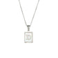 18K Golden Chain Necklaces Male Square Natural Shell Initial Letters Pendant Stainless Steel Jewelry
