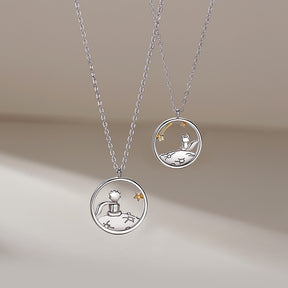 Fashion Couple S925 Silver Plated Prince Little Fox Pendant Personalized Necklace