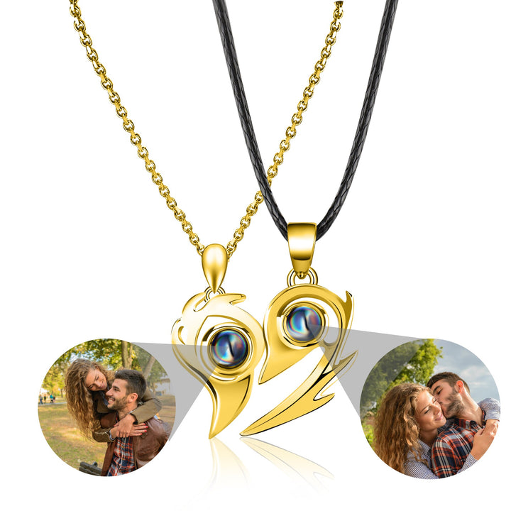 yellow gold projection necklace