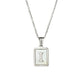 18K Golden Chain Necklaces Male Square Natural Shell Initial Letters Pendant Stainless Steel Jewelry