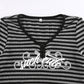 Goth Print Tops Stripe Cute T-Shirts Dark Academia Techwear Button Up V Neck Half Sleeve Sweat Shirts