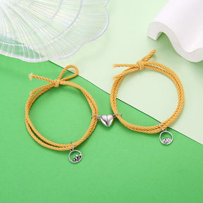 2Pcs Couple Matching Bracelet Magnetic Distance Bracelet