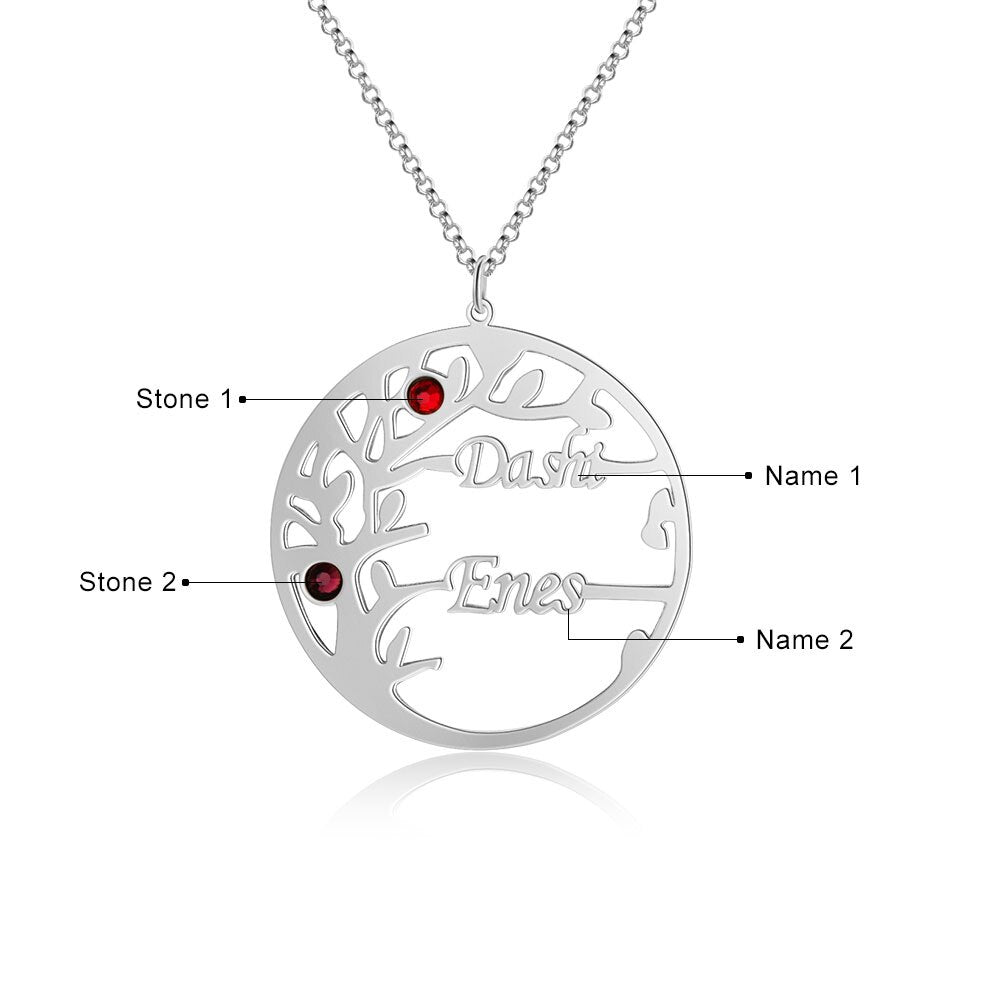 Customized Family Tree Necklace Sister Best Friend Nameplate Gift