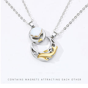 Magnet Stone Shell Men's and Women's Clavicle Fashion Couple Necklace Chains