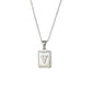 18K Golden Chain Necklaces Male Square Natural Shell Initial Letters Pendant Stainless Steel Jewelry