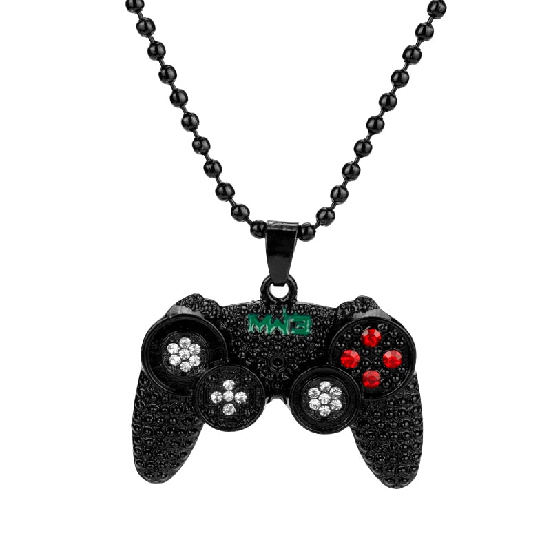 Rhinestones Handle Necklaces gamepad Necklaces for Women Men Game Controller Pendant