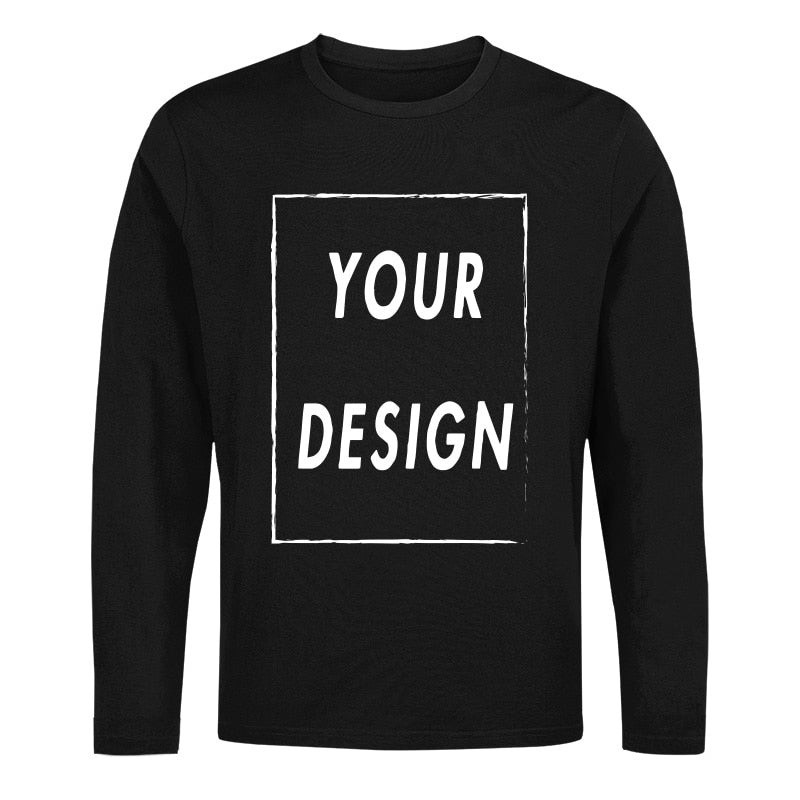 Custom Long Sleeve Shirt EU Size 100% Cotton Make Your Design Logo Text High Quality Gifts Tops