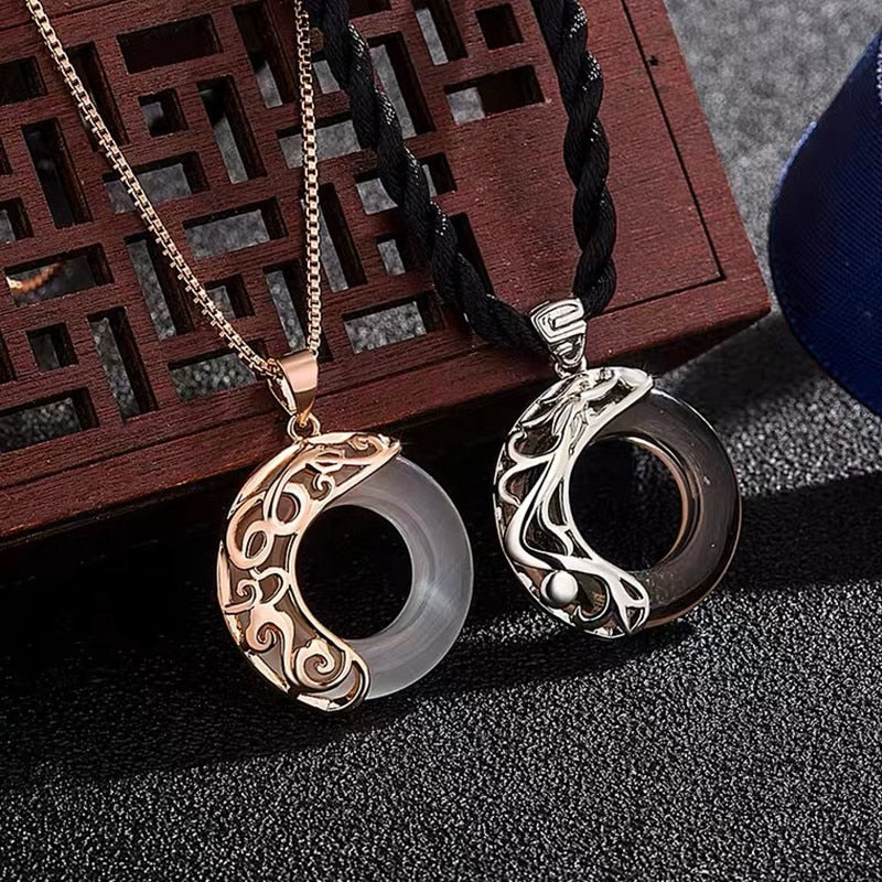 Collana con ciondolo al chiaro di luna per coppia di collane di benedizione dei funzionari del cielo per gioielli di amicizia per gli amanti