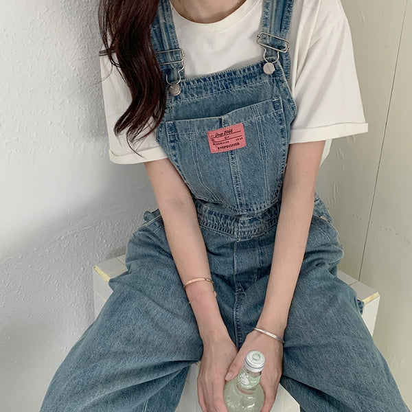 Casual Denim Jumpsuits Women Loose Overalls Baggy Wide Leg Rompers