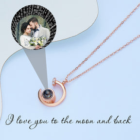 Customized 925 Silver photo Projection Necklace Couple Memory Gifts