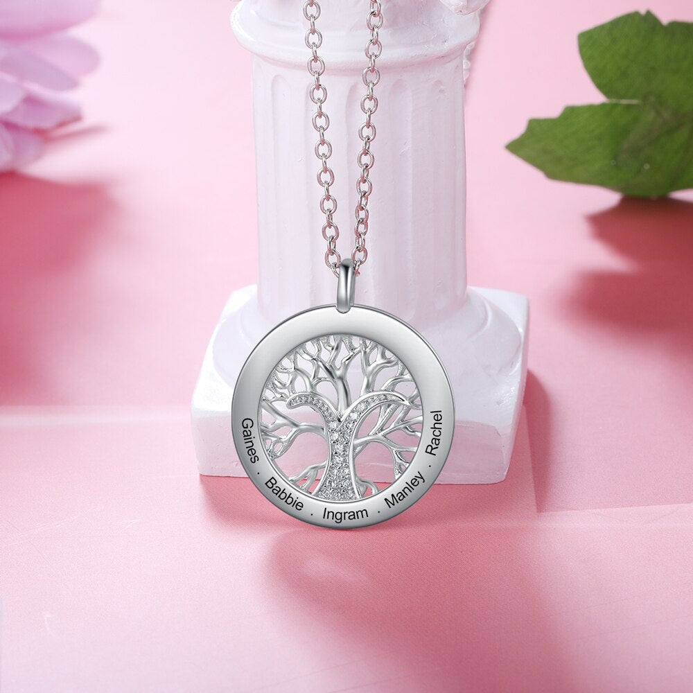 Tree Of Life Personalized Necklaces Family Jewelry Sliver Color Necklace&Pendant