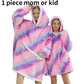 Printed Wearable Blanket Hoodie Fleece Warm Kids Sleepwear Hoody Sweatshirt