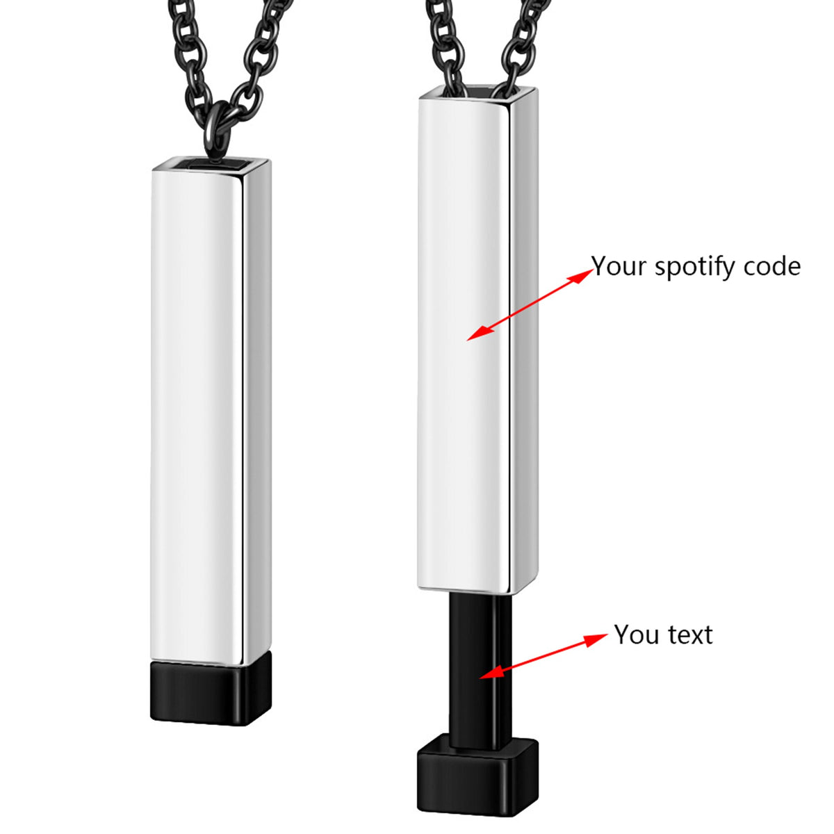 Custom Music Spotify Code Favorite Song Double Retractable Rope Choker Necklaces