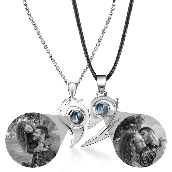 white gold projection necklace