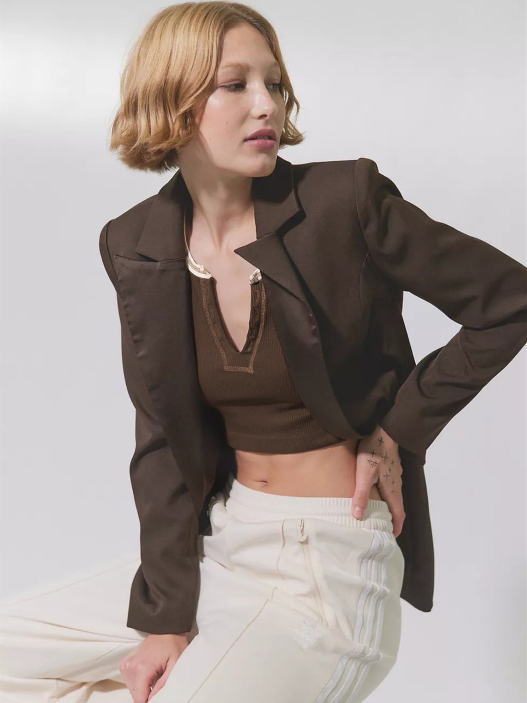 Slim Fit Ultra Short Sexy Spicy Girls Top Knitted Thread T-shirt