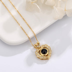 Full Diamond Love Projection Necklace Photo Custom Pendant