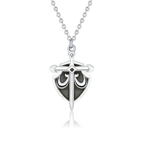 Collana abbinata vintage in argento sterling s925 Collana coppia principessa e cavaliere Regalo di San Valentino