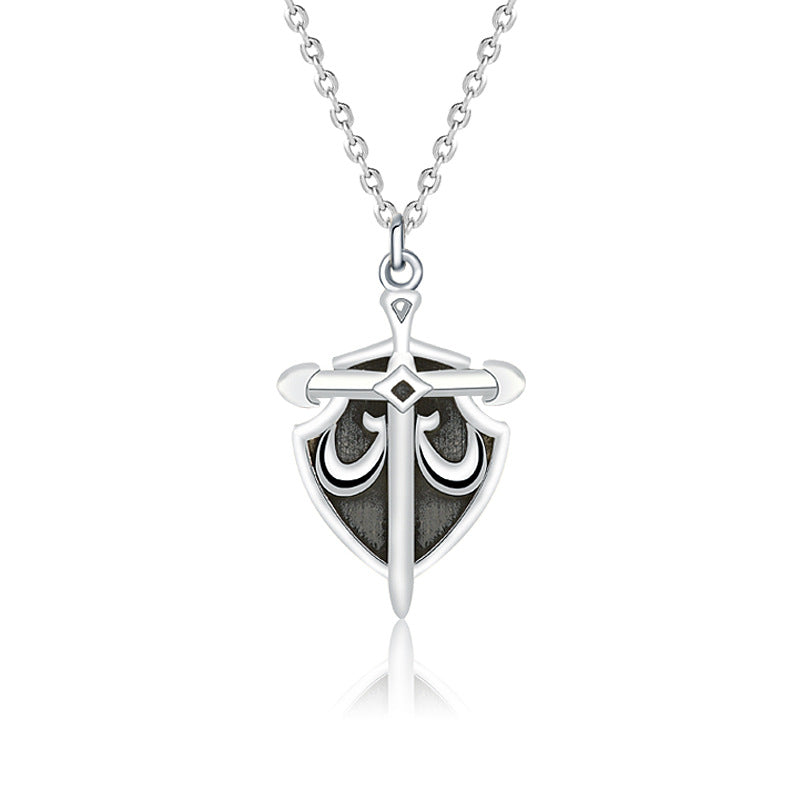 Collana abbinata vintage in argento sterling s925 Collana coppia principessa e cavaliere Regalo di San Valentino