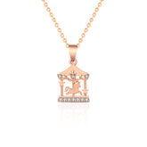 925 silver color gold necklace micro-set zircon accessories female carousel clavicle chain