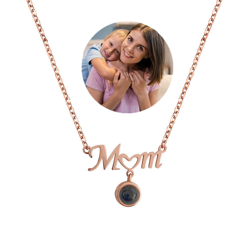 I love you love heart mom mother's Day projection Necklace