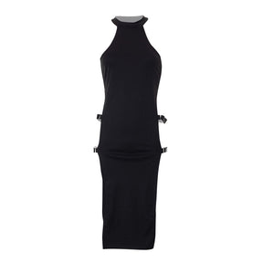 Sleeveless Hollow Side Slit High Waist Women's Dress