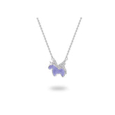 Cartoon Unicorn Necklace Women's Sterling Silver Clavicle Chain Cold Enamel Pendant