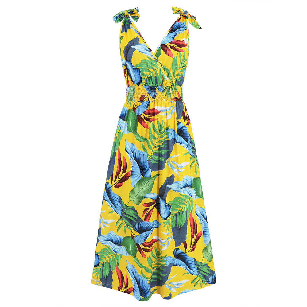 Hawaiian Beach Dress Summer Print Long Skirt Women's Dress