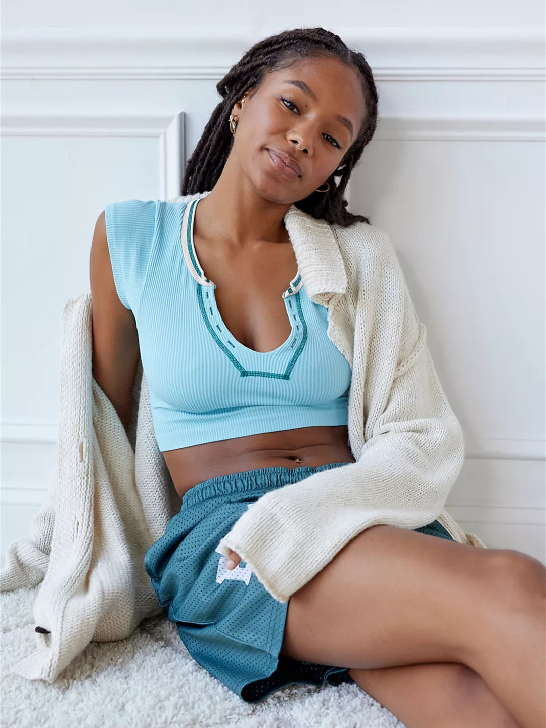 Slim Fit Ultra Short Sexy Spicy Girls Top Knitted Thread T-shirt