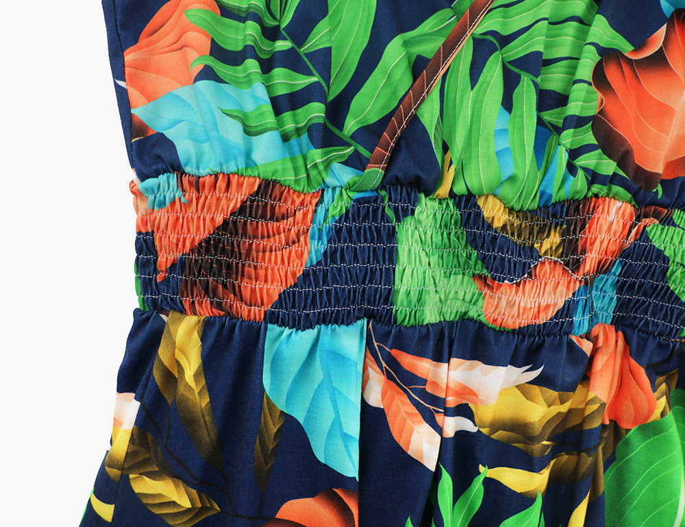 Hawaiian Beach Dress Summer Print Long Skirt Women's Dress