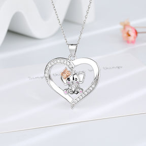 925 Sterling Silver Heart Love Butterfly Elephant Necklace for kids or girlfriend