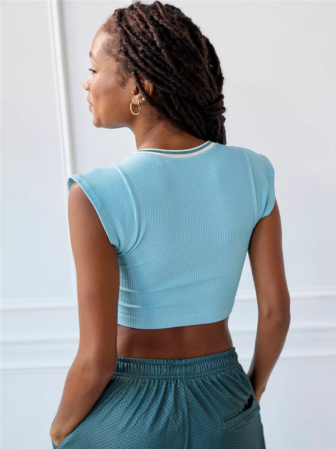 Slim Fit Ultra Short Sexy Spicy Girls Top Knitted Thread T-shirt