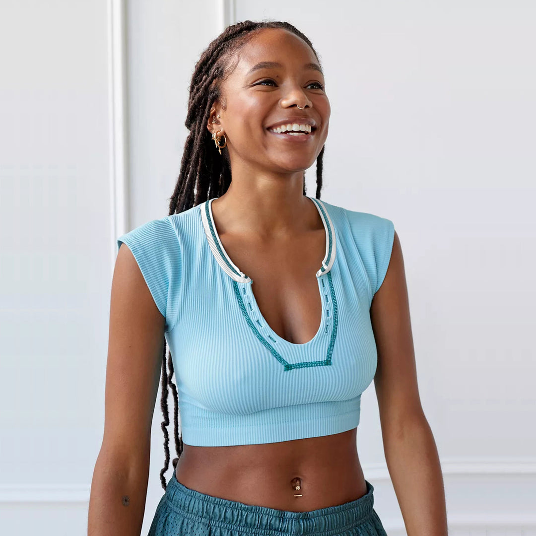 Slim Fit Ultra Short Sexy Spicy Girls Top Knitted Thread T-shirt