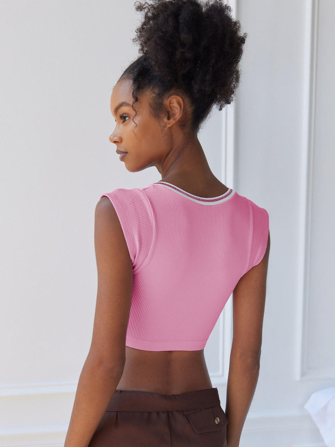 Slim Fit Ultra Short Sexy Spicy Girls Top Knitted Thread T-shirt