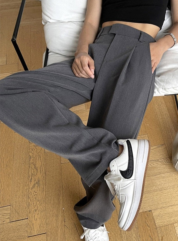 Straight Female Trousers Casual High Waist Women Long Pants