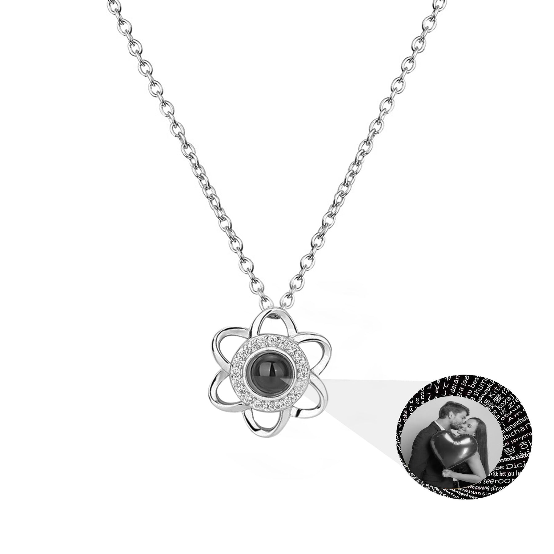 Flowers that can be customized for photosProjection Necklace Pendant Jewelry